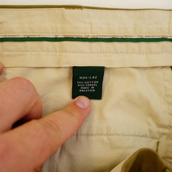 Brooks Brothers Country Club Light Brown Cotton Chino Pants 34 / 31 Mid Rise Ple - Picture 7 of 7
